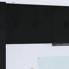   vidaXL Fali konyhaszekrény polcokkal Fekete 80 x 31 x 80 cm Faanyag