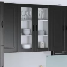   vidaXL Fali konyhaszekrény ajtóval Fekete 80 x 31 x 100 cm Faanyag