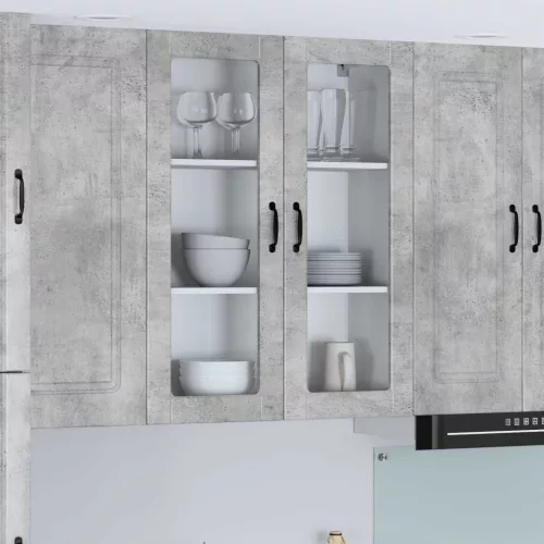 vidaXL Fali konyhaszekrény Beton Szürke 80 x 31 x 100 cm Faanyag