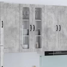   vidaXL Fali konyhaszekrény Beton Szürke 60 x 31 x 100 cm Faanyag