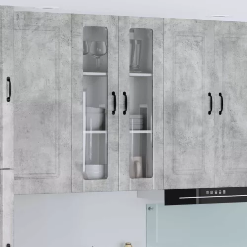 vidaXL Fali konyhaszekrény Beton Szürke 60 x 31 x 100 cm Faanyag