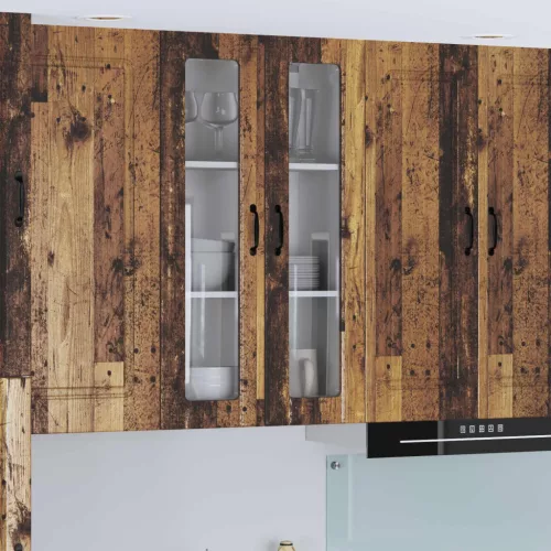 vidaXL Fali konyhaszekrény ajtóval Öreg fa 60 x 31 x 100 cm Faanyag