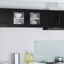   vidaXL Konyhaszekrény polcokkal 2 pcs Fekete 40 x 31 x 40 cm Faanyag