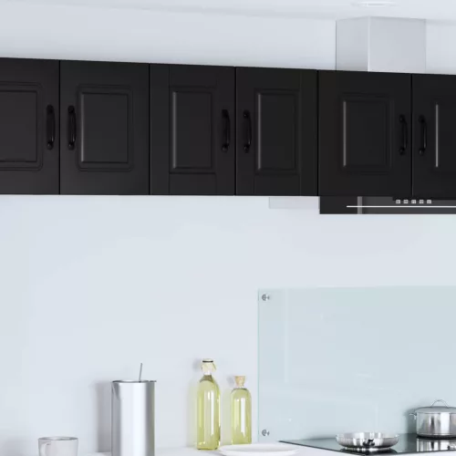 vidaXL Konyhaszekrény polcokkal 2 pcs Fekete 30 x 31 x 40 cm Faanyag