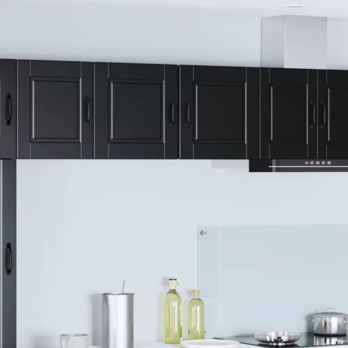 vidaXL Konyhaszekrény polcokkal 2 pcs Fekete 40 x 31 x 40 cm Faanyag