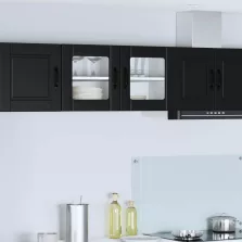   vidaXL Konyhaszekrény polcokkal ajtóval Fekete 80 x 31 x 40 cm Faanyag