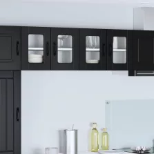   vidaXL Konyhaszekrény polcokkal 2 pcs Fekete 60 x 31 x 40 cm Faanyag