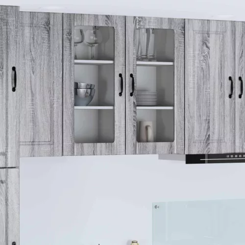 vidaXL Konyhaszekrény 2 pcs Szürke Sonoma 40 x 31 x 80 cm Faanyag