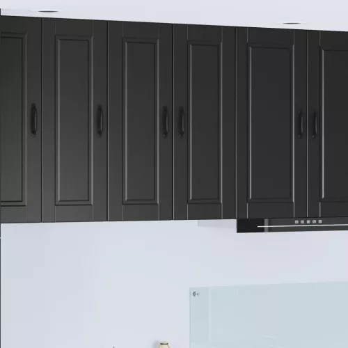 vidaXL Konyhaszekrény polcokkal 2 pcs Fekete 30 x 31 x 80 cm Faanyag