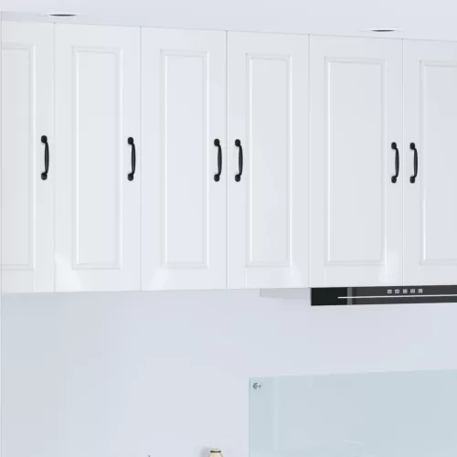 vidaXL Konyhaszekrény 2 pcs Magas Fényű Fehér 30 x 31 x 80 cm Faanyag