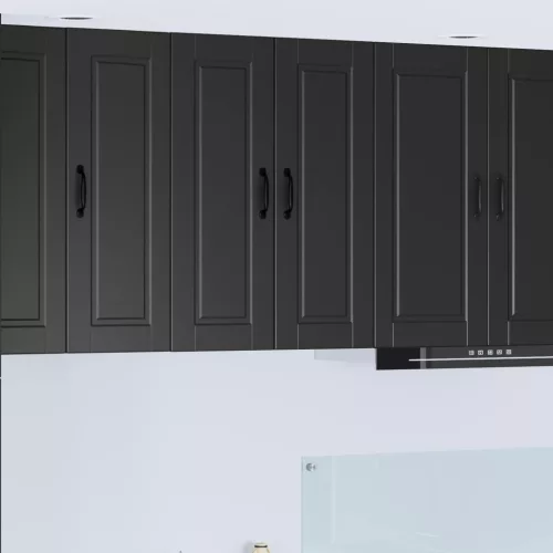 vidaXL Konyhaszekrény polcokkal ajtóval Fekete 60 x 31 x 80 cm Faanyag