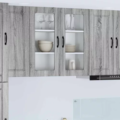 vidaXL Konyhaszekrény polcokkal Szürke Sonoma 80 x 31 x 80 cm Faanyag