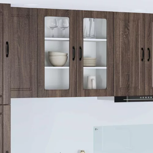 vidaXL Konyhaszekrény polcokkal Barna Tölgy 80 x 31 x 80 cm Faanyag