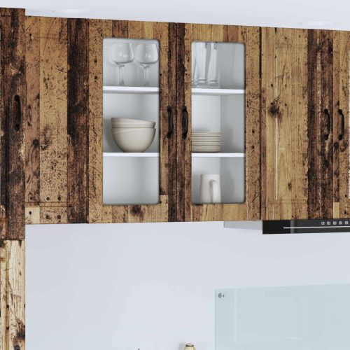 vidaXL Konyhaszekrény polcokkal Öreg fa 80 x 31 x 80 cm Faanyag