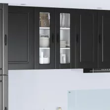   vidaXL Konyhaszekrény polcokkal ajtóval Fekete 60 x 31 x 80 cm Faanyag