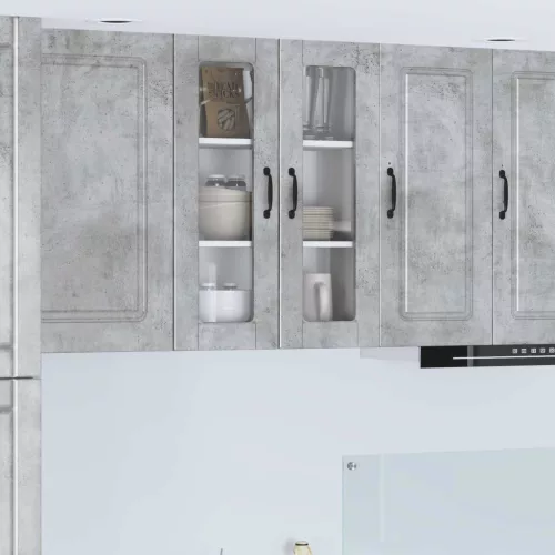 vidaXL Konyhaszekrény polcokkal Beton Szürke 60 x 31 x 80 cm Faanyag