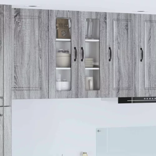 vidaXL Konyhaszekrény polcokkal Szürke Sonoma 60 x 31 x 80 cm Faanyag