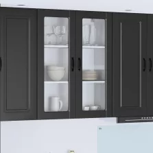   vidaXL Konyhaszekrény polcokkal Fekete 80 x 31 x 100 cm Faanyag
