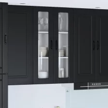  vidaXL Konyhaszekrény polcokkal Fekete 60 x 31 x 100 cm Faanyag