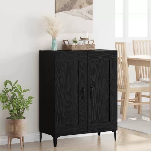 vidaXL Széf Fekete tölgy 69,5 x 34 x 90 cm Faanyag