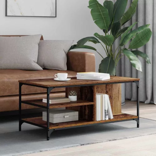 vidaXL Dohányzóasztal Öreg fa 100 x 50 x 45 cm Faanyag