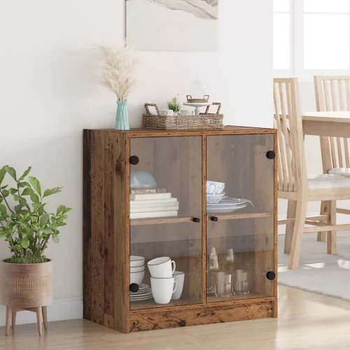 vidaXL Oldalsó szekrény Öreg fa 68 x 37 x 75,5 cm Faanyag