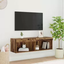   vidaXL TV szekrény garnitúra leddel Öreg fa 100 x 30 x 30 cm Faanyag