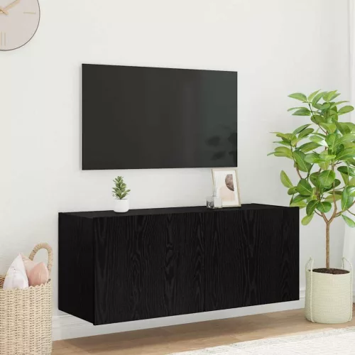 vidaXL TV Fali Szekrény Fekete tölgy 100 x 35 x 41 cm Faanyag