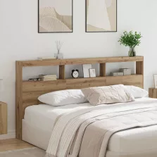   vidaXL Fejtámla polcokkal Artisan tölgy 200 x 17 x 102 cm Faanyag