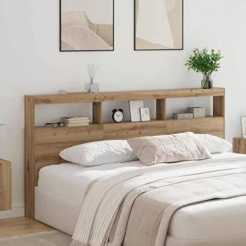 vidaXL Fejtámla polcokkal Artisan tölgy 200 x 17 x 102 cm Faanyag