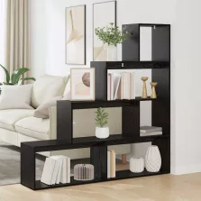   vidaXL Szobaelválasztó könyvespolc Fekete tölgy 137,5 x 29 x 103,5 cm