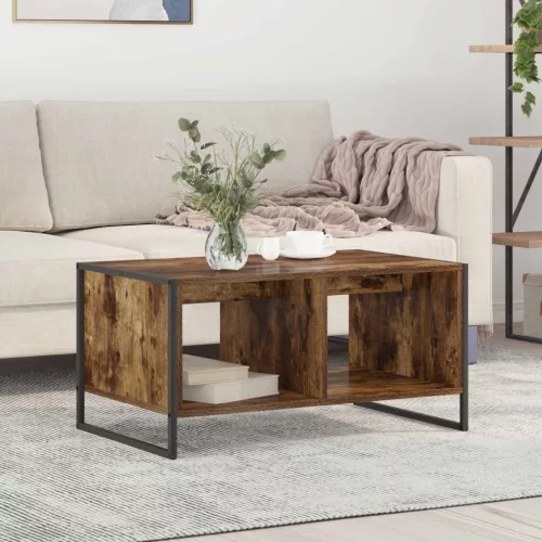 vidaXL Dohányzóasztal Füstös tölgy 80 x 50 x 40 cm Faanyag
