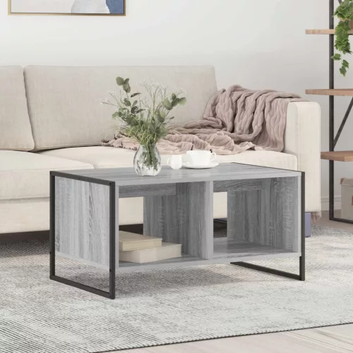 vidaXL Dohányzóasztal Szürke Sonoma 80 x 50 x 40 cm Faanyag