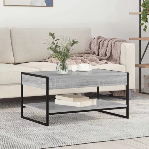 vidaXL Dohányzóasztal Szürke Sonoma 80 x 50 x 40 cm Faanyag
