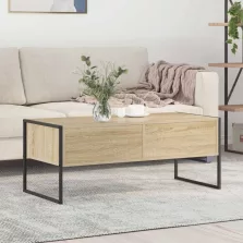   vidaXL Dohányzóasztal fiókkal Sonoma 100 x 46 x 40 cm Faanyag