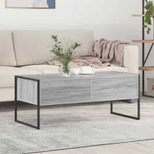   vidaXL Dohányzóasztal fiókkal Szürke Sonoma 100 x 46 x 40 cm Faanyag