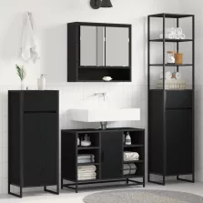   vidaXL Fürdőszoba Székény Fekete tölgy 40 x 30 x 100 cm Faanyag