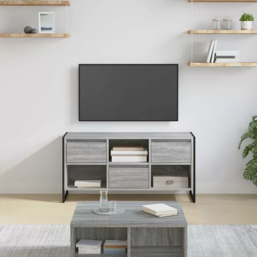 vidaXL TV szekrény fiókkal Szürke Sonoma 100 x 36 x 49,5 cm Faanyag