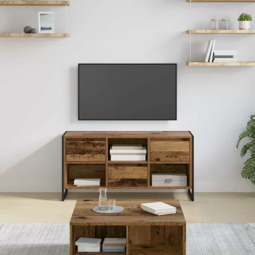 vidaXL TV szekrény fiókkal Öreg fa 100 x 36 x 49,5 cm Faanyag