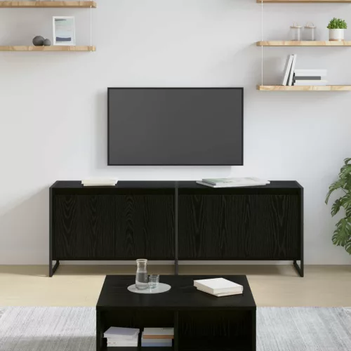 vidaXL TV szekrény Fekete tölgy 140 x 36 x 49.5 cm Faanyag