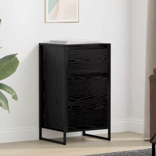 vidaXL Széf fiókkal Fekete tölgy 42 x 36 x 75.5 cm Faanyag