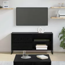   vidaXL TV szekrény fiókkal Fekete tölgy 100 x 36 x 49,5 cm Faanyag
