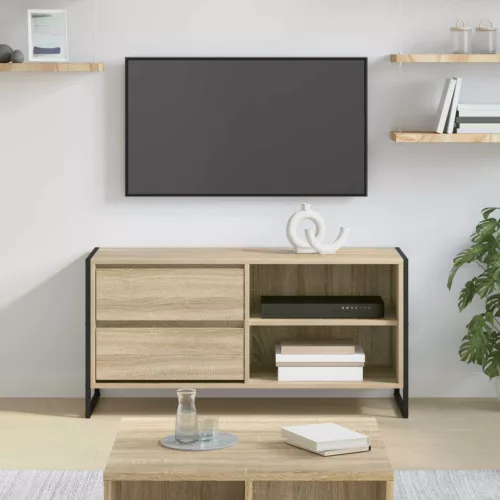 vidaXL TV szekrény fiókkal Sonoma 100 x 36 x 49,5 cm Faanyag