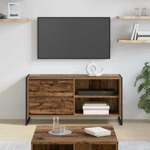 vidaXL TV szekrény fiókkal Öreg fa 100 x 36 x 49,5 cm Faanyag