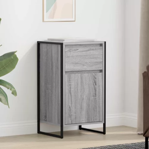 vidaXL Széf fiókkal Szürke Sonoma 81 x 36 x 150.5 cm Faanyag