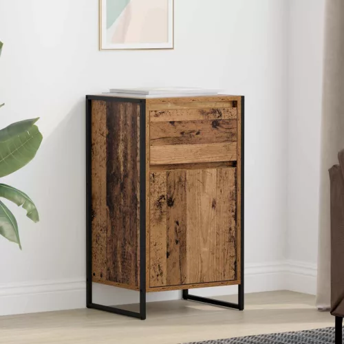vidaXL Széf fiókkal Öreg fa 81 x 36 x 150.5 cm Faanyag