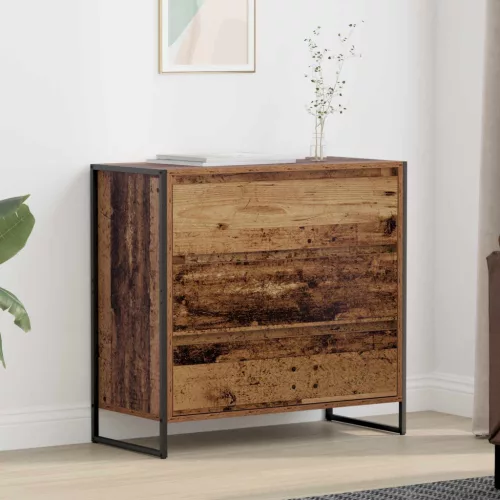 vidaXL Széf fiókkal Öreg fa 79 x 36 x 75.5 cm Faanyag