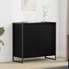   vidaXL Oldalsó szekrény Fekete tölgy 79 x 36 x 75 cm Faanyag