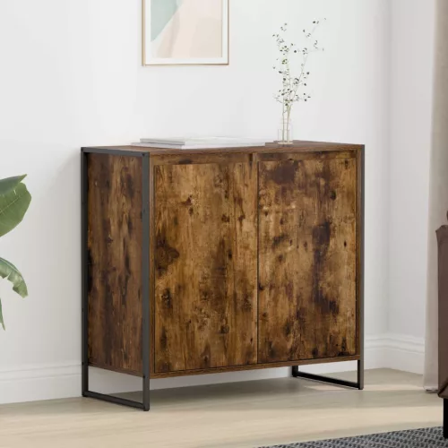 vidaXL Oldalsó szekrény Füstös tölgy 79 x 36 x 75 cm Faanyag