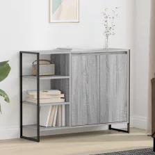   vidaXL Oldalsó szekrény Szürke Sonoma 96.5 x 30 x 75 cm Faanyag